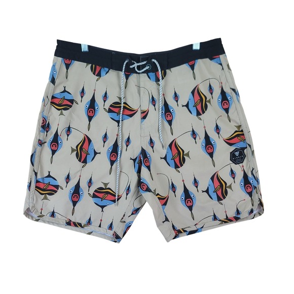 VISSLA Other - Vissla Board Shorts Mens 34 Beige Angler Fish Upcycle Coconut Poly Stretch